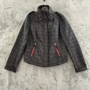 Free People We The Free Leopard Print Moto Jacket Womens 10 Crop Black Brown